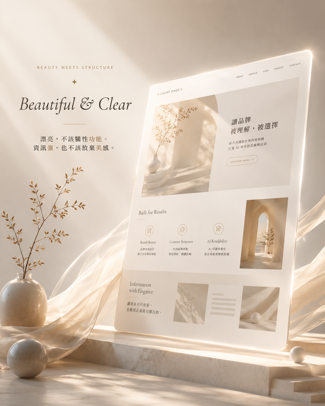 LIGHT PAGE 亮頁主視覺：美感與結構並存